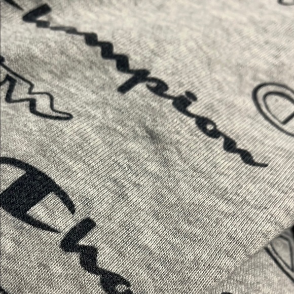 Champion Gray Hoodie Sweatshirt with All-Over Print - Picture 3 of 3